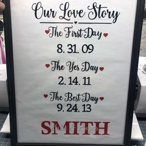 Our Love Story Personalized Wall Decor